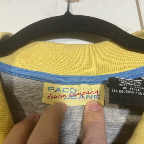 Y2K Paco Jeans Printed Polo Shirt Bling Bling Bling Yellow Red Blue Size 3X - Picture 5 of 11